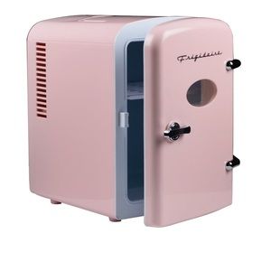 Frigidaire Portable Retro 6 Can Personal Beverage skincare Cooler,EFMIS129, Pink